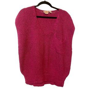 Vintage Liz Claiborne silk blend loose knit burgundy vest size L